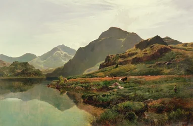Una Escena de Lago en las Tierras Altas